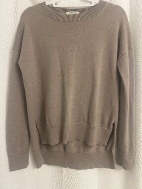 Babaton Neutral Taupe Crewneck Sweater